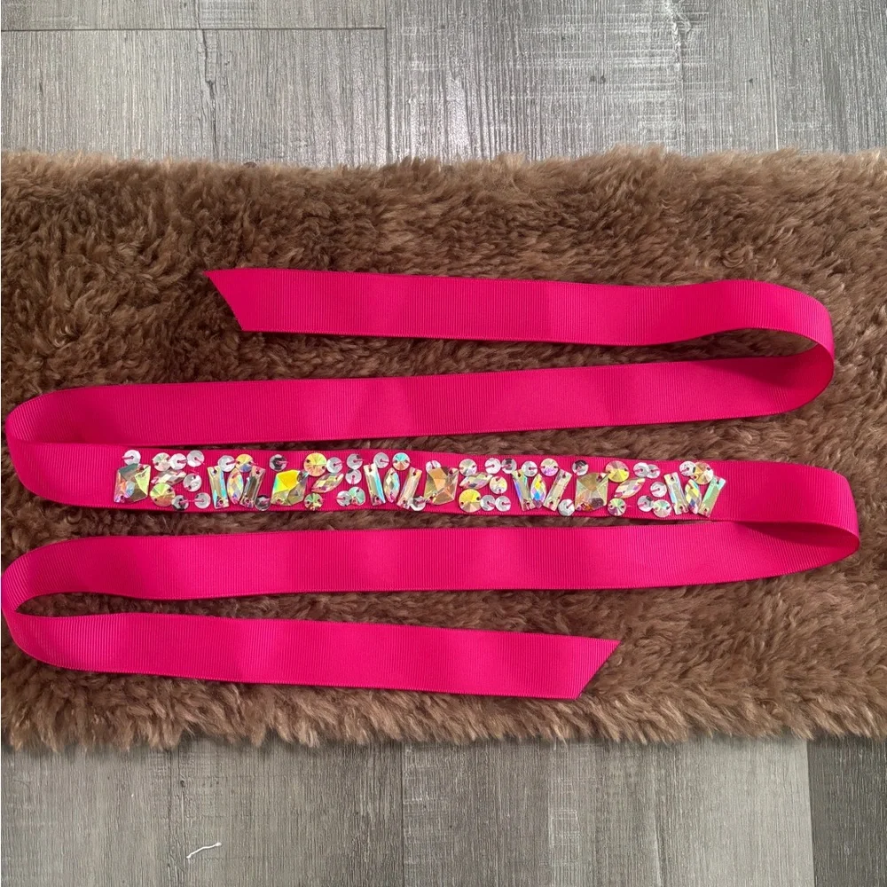 Fuchsia rhinestoned belt